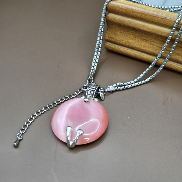 Premier Design Pink Cat's Eye Pendant Necklace - Picture 6 of 8